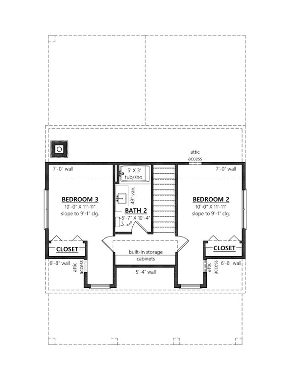 Craftsman Floor Plan - Upper Floor Plan #1094-17