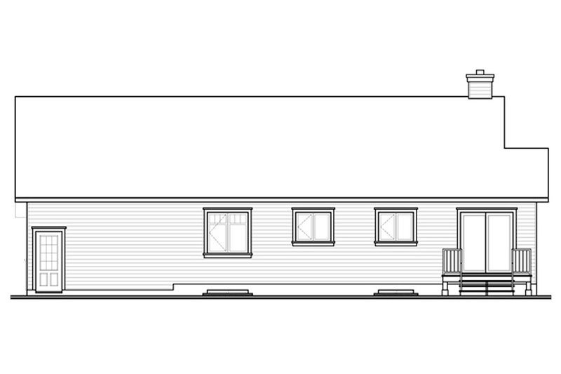 Home Plan - Exterior - Rear Elevation for Country House Plan #23-2570 - 2 bed, 1 bath