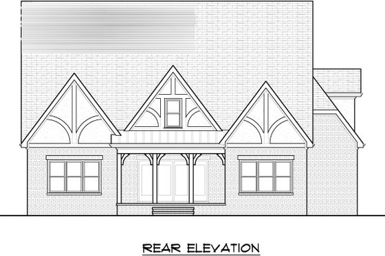 Exterior - Rear Elevation for Tudor House Plan #413-136 - 4 bed, 2.5 bath
