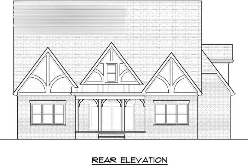 Home Plan - Exterior - Rear Elevation for Tudor House Plan #413-136 - 4 bed, 2.5 bath