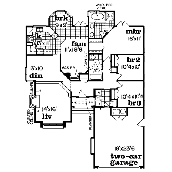 European Floor Plan - Main Floor Plan #47-188