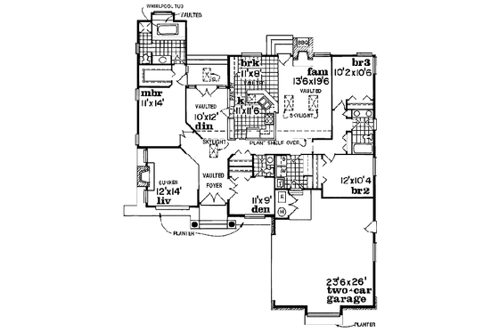 Floor Plan - Main Floor for European House Plan #47-274 - 3 bed, 2.5 bath