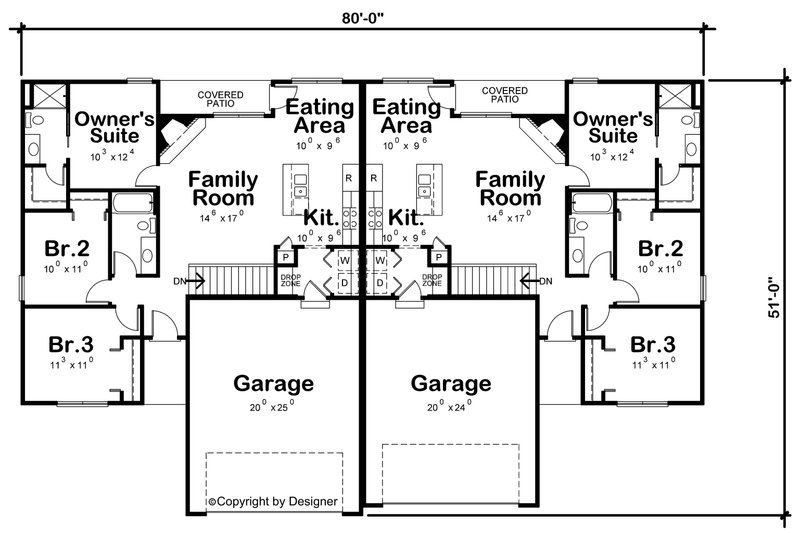 Dream House Plan - Floor Plan - Main Floor for Traditional House Plan #20-2500 - 3 bed, 2 bath