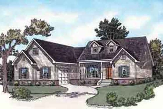Exterior - Front Elevation for Country House Plan #16-272 - 3 bed, 2 bath