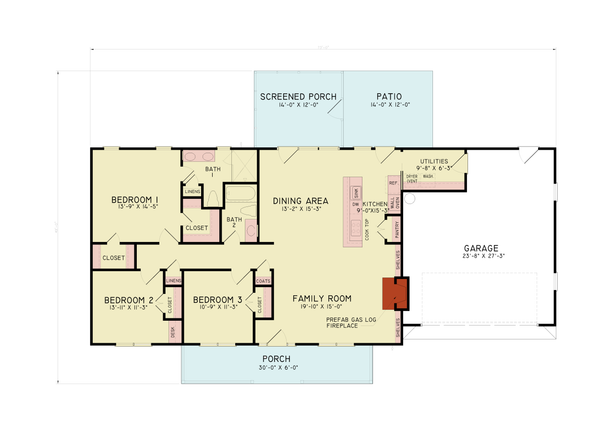 Architectural House Design - Traditional Floor Plan - Main Floor Plan #54-638