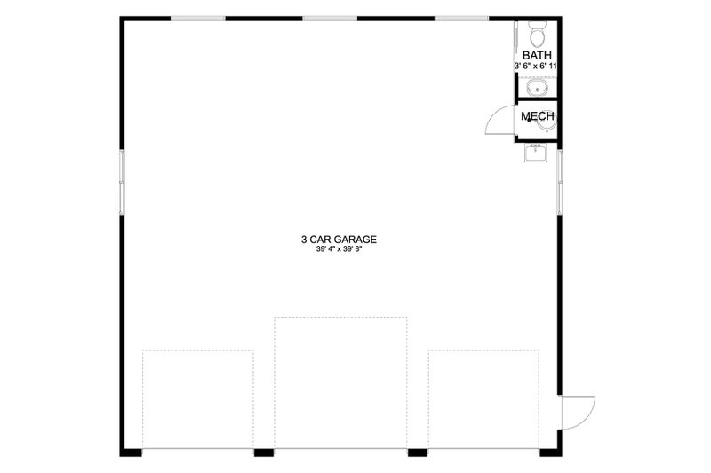 House Blueprint - Floor Plan - Main Floor for Traditional House Plan #1060-187, 1 bath