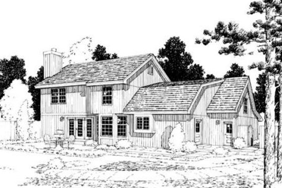 Exterior - Rear Elevation for Traditional House Plan #312-847 - 3 bed, 2.5 bath