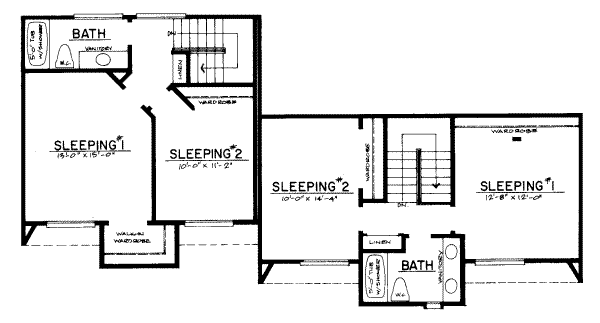 Modern Floor Plan - Upper Floor Plan #303-133