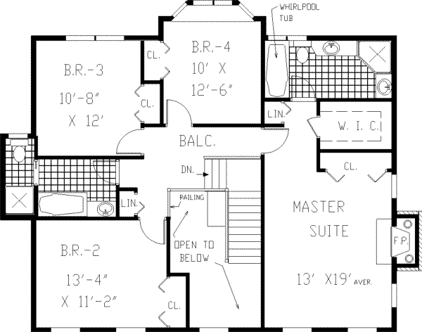 Architectural House Design - Traditional Floor Plan - Upper Floor Plan #3-213