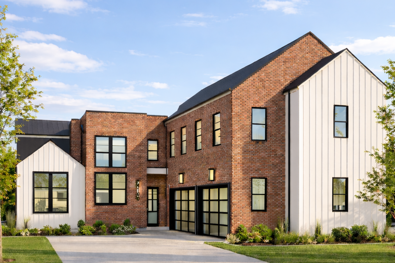 Home Plan - Exterior - Front Elevation 2 for Contemporary House Plan #1129-37 - 4 bed, 3.5 bath
