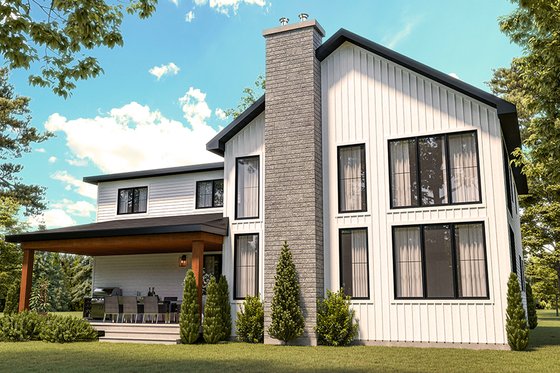 Exterior - Rear Elevation 2 for Farmhouse House Plan #23-2752 - 4 bed, 3 bath