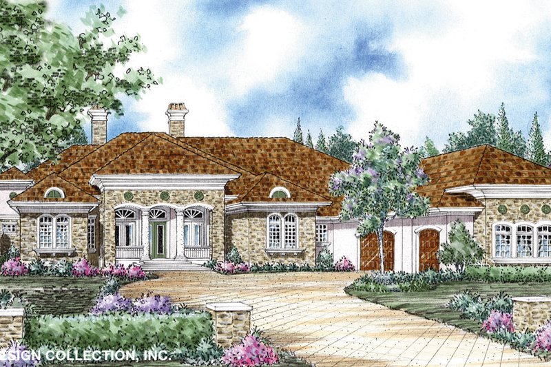 Architectural House Design - Mediterranean Exterior - Front Elevation Plan #930-265