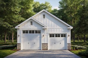 House Blueprint - Farmhouse Exterior - Front Elevation Plan #124-1448