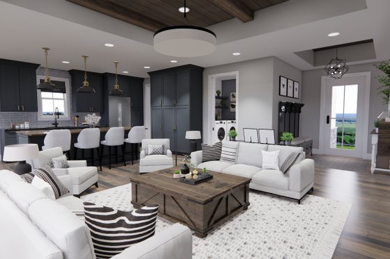 Interior - Family Room 1 for Farmhouse House Plan #51-1236 - 3 bed, 2 bath