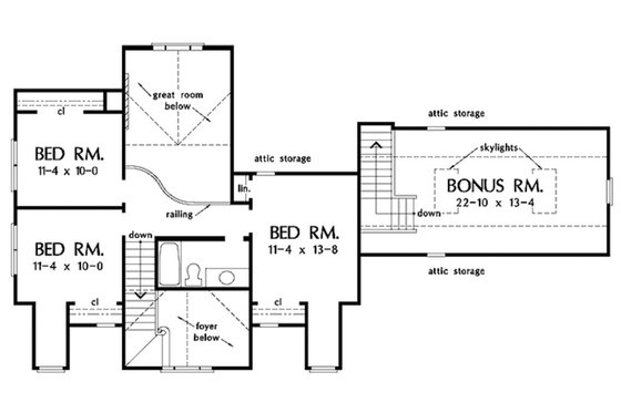 Floor Plan - Upper Floor for Country House Plan #929-215 - 4 bed, 2.5 bath