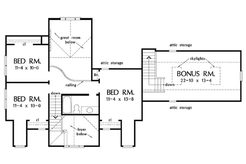 Dream House Plan - Floor Plan - Upper Floor for Country House Plan #929-215 - 4 bed, 2.5 bath