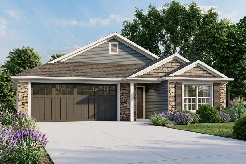 House Blueprint - Exterior - Front Elevation 2 for Cottage House Plan #1064-104 - 2 bed, 2 bath