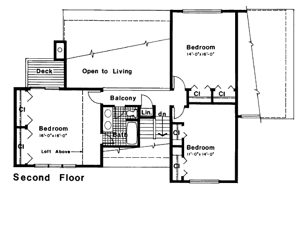 Modern Floor Plan - Upper Floor Plan #312-840