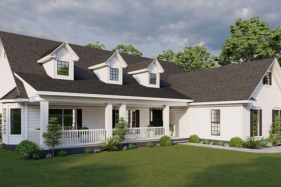 Exterior - Front Elevation 4 for Country House Plan #17-176 - 3 bed, 2.5 bath