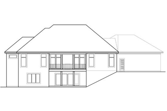 Exterior - Rear Elevation for European House Plan #67-888 - 5 bed, 3.5 bath