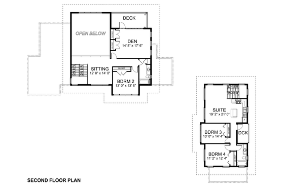 Floor Plan - Main Floor 1 for Contemporary House Plan #126-285 - 4 bed, 3 bath