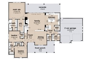 Floor Plan - Main Floor for Traditional House Plan #120-276 - 3 bed, 2.5 bath
