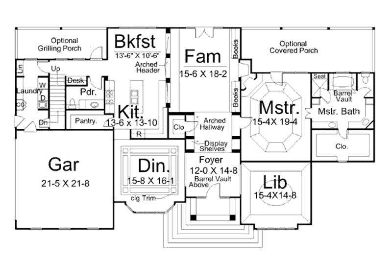 Dream House Plan - Floor Plan - Main Floor for European House Plan #119-296 - 4 bed, 3.5 bath