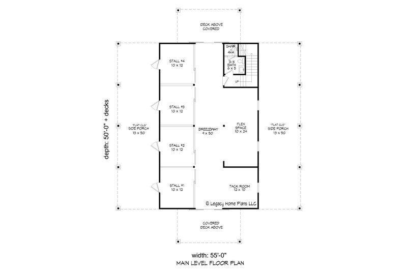 House Plan Design - Floor Plan - Main Floor for Barndominium House Plan #932-696 - 2 bed, 3 bath