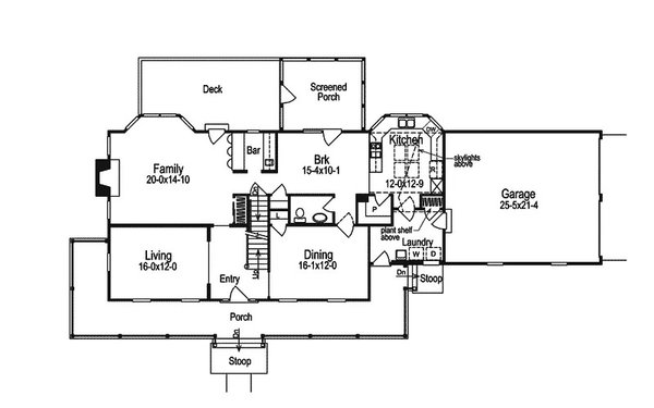 Southern Floor Plan - Main Floor Plan #57-720