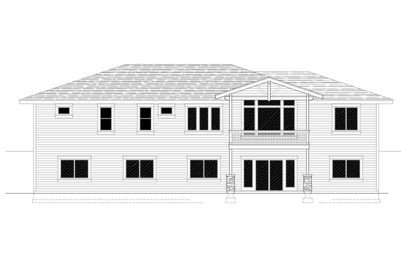 Dream House Plan - Exterior - Rear Elevation for Prairie House Plan #112-216 - 3 bed, 2.5 bath