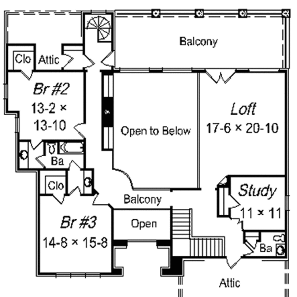 Floor Plan - Upper Floor Plan #329-316
