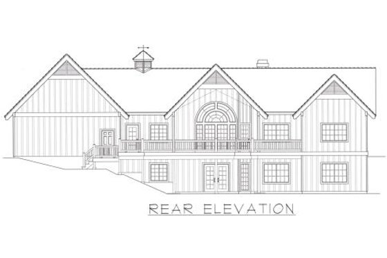 Exterior - Rear Elevation for Farmhouse House Plan #112-149 - 4 bed, 3.5 bath