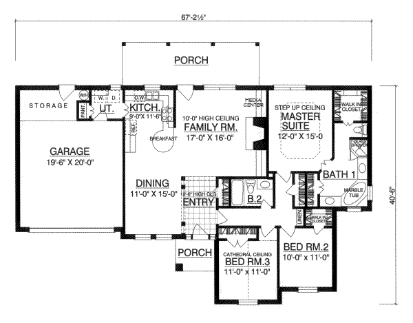 Home Plan - European Floor Plan - Main Floor Plan #40-228