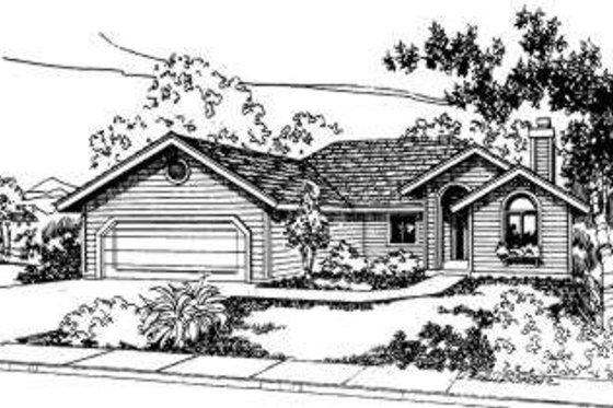 Exterior - Front Elevation for Traditional House Plan #303-307 - 3 bed, 2 bath