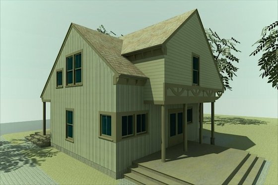 Exterior - Rear Elevation for Cottage House Plan #925-3 - 3 bed, 2.5 bath