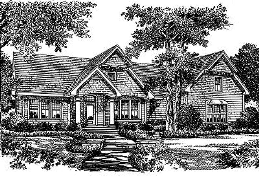 Exterior - Front Elevation 2 for Traditional House Plan #417-385 - 4 bed, 4 bath