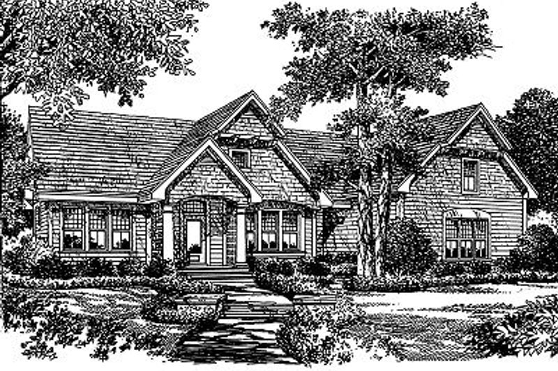 Exterior - Front Elevation 2 for Traditional House Plan #417-385 - 4 bed, 4 bath