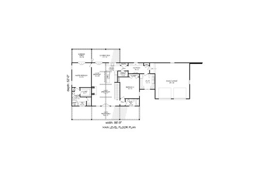 Floor Plan - Main Floor for Country House Plan #932-62 - 2 bed, 2 bath