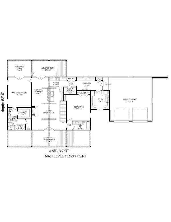 Country Floor Plan - Main Floor Plan #932-62