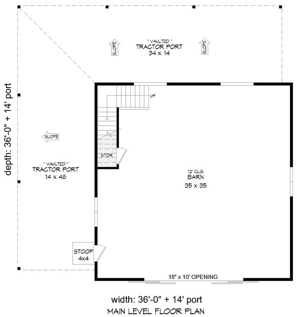 House Blueprint - Farmhouse Floor Plan - Main Floor Plan #932-1002