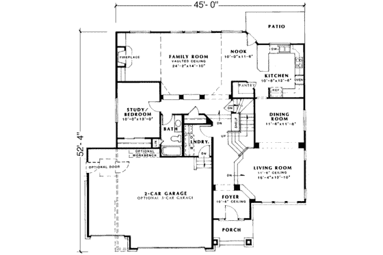 Floor Plan - Main Floor for Traditional House Plan #312-463 - 4 bed, 3 bath