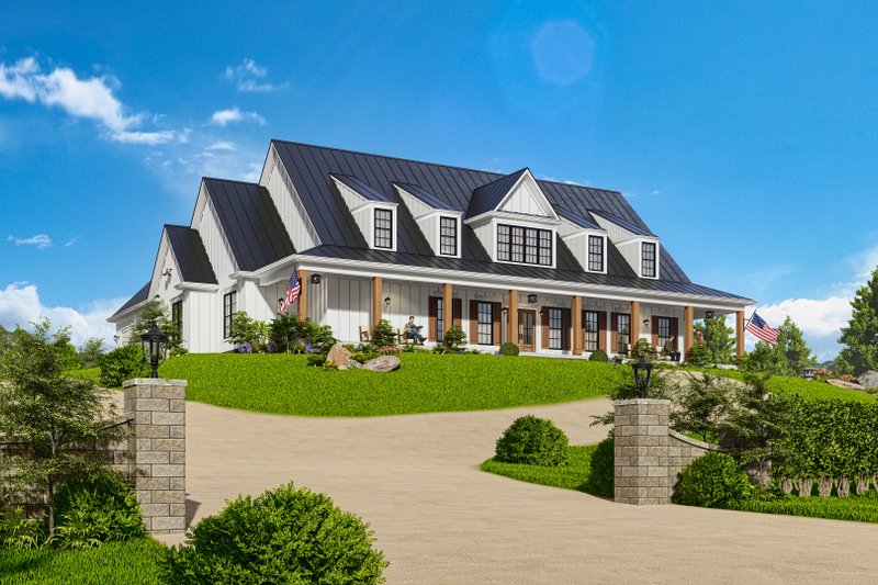 House Blueprint - Exterior - Front Elevation 5 for Farmhouse House Plan #54-587 - 3 bed, 3.5 bath