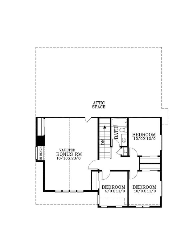 Craftsman Floor Plan - Upper Floor Plan #53-506