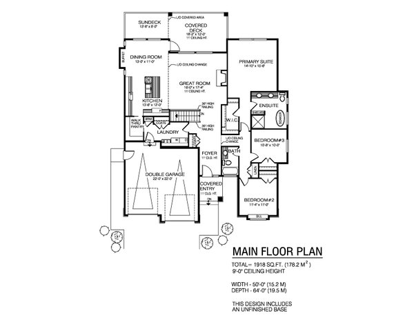 Home Plan - Floor Plan - Main Floor for Ranch House Plan #1100-166 - 3 bed, 2 bath