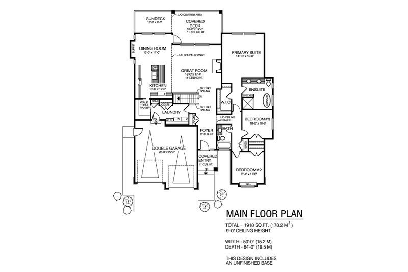 Home Plan - Floor Plan - Main Floor for Ranch House Plan #1100-166 - 3 bed, 2 bath