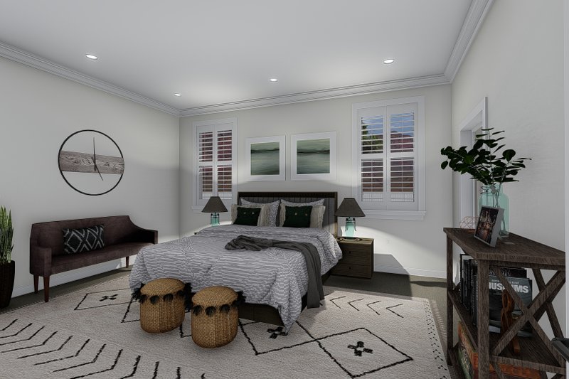 Architectural House Design - Interior - Master Bedroom for Craftsman House Plan #1060-237 - 2 bed, 3 bath