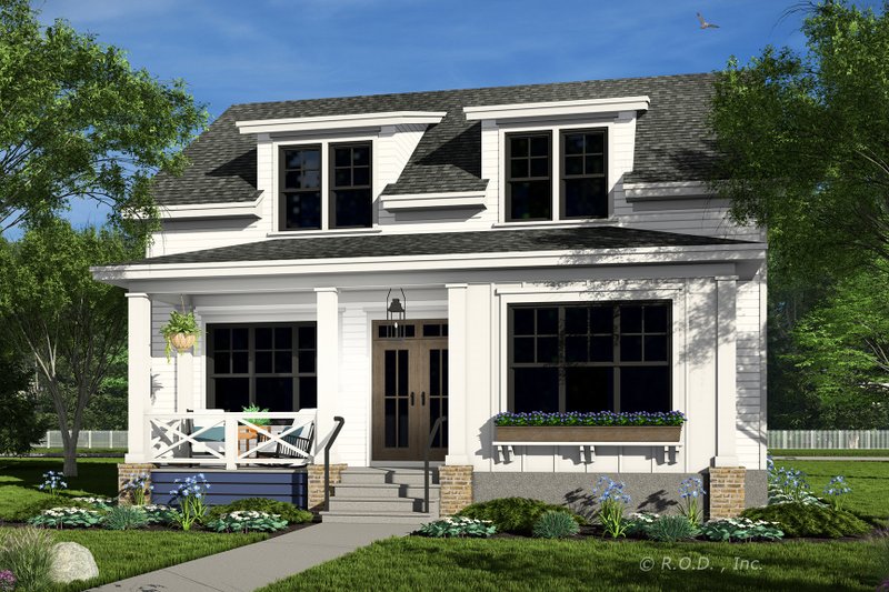 House Blueprint - Farmhouse Exterior - Front Elevation Plan #51-1454