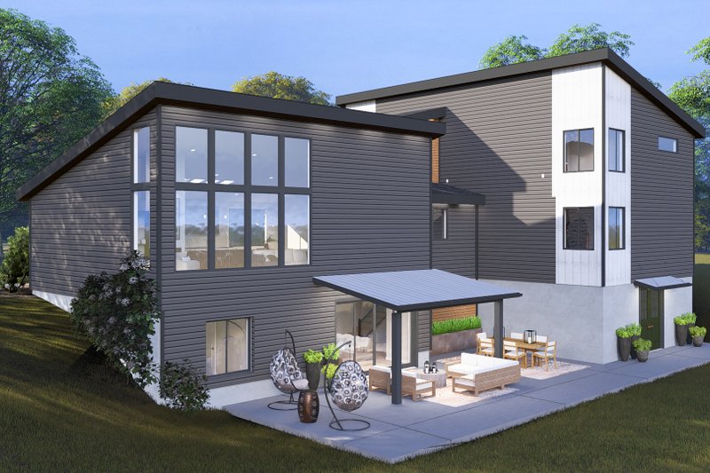 Home Plan - Exterior - Rear Elevation for Modern House Plan #1060-236 - 4 bed, 4 bath