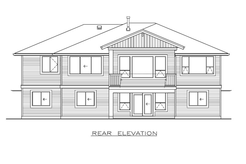 House Blueprint - Exterior - Rear Elevation for Farmhouse House Plan #1100-95 - 2 bed, 2 bath