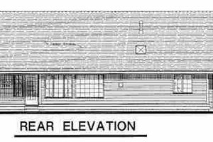 Exterior - Rear Elevation for Ranch House Plan #18-1020 - 3 bed, 2 bath